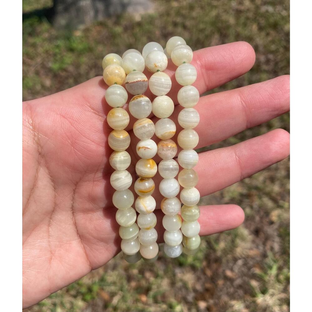 8 mm Green Onyx Beaded Bracelet
